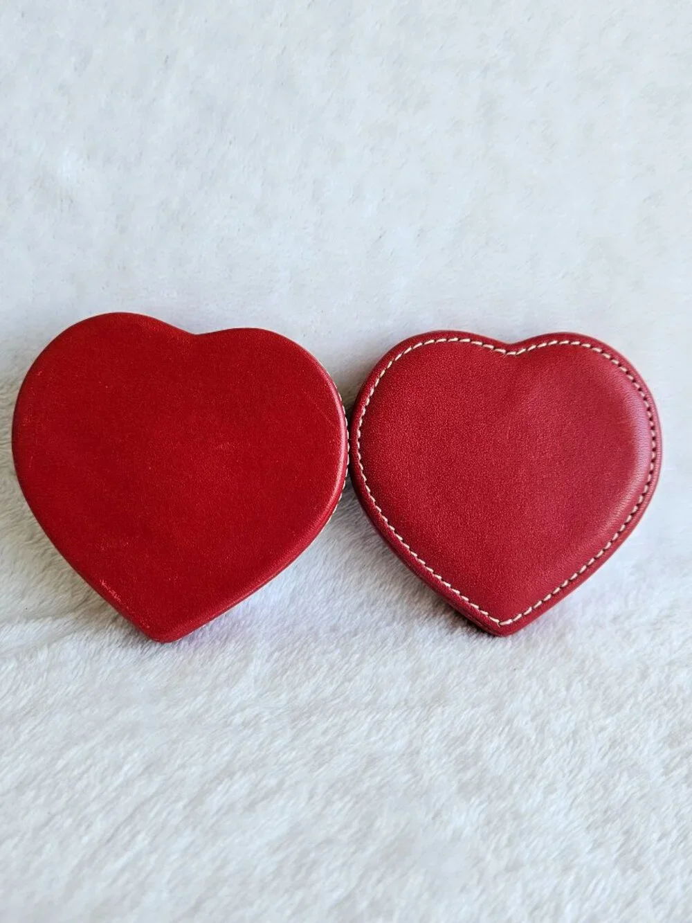 Mini Coach Y2K Red Leather Heart Jewelry Box Ring Necklace & Earring Storage